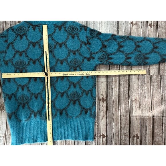 South2 West8 Mohair blend Sweater color Teal black size XL NWT made in Japan - Picture 6 of 7